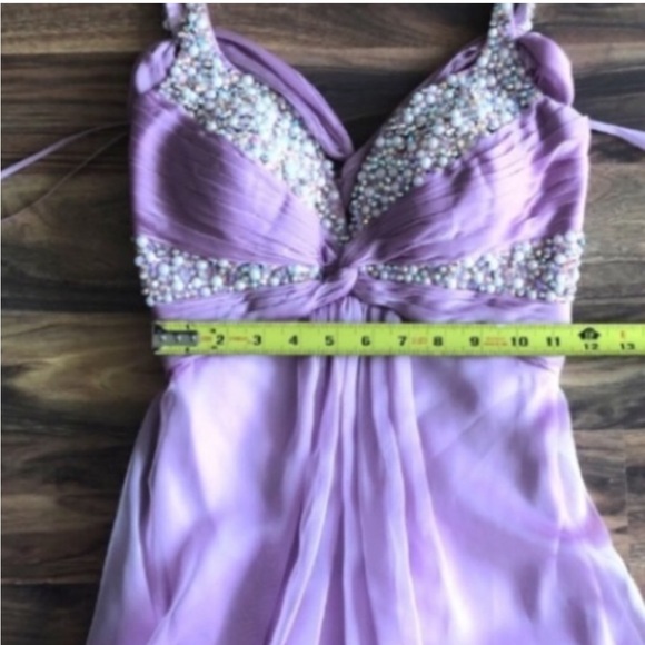 BNWT La Femme beaded chiffon gown - Picture 7 of 9